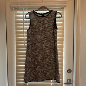 LOFT Black and Gray Textured Dress, small